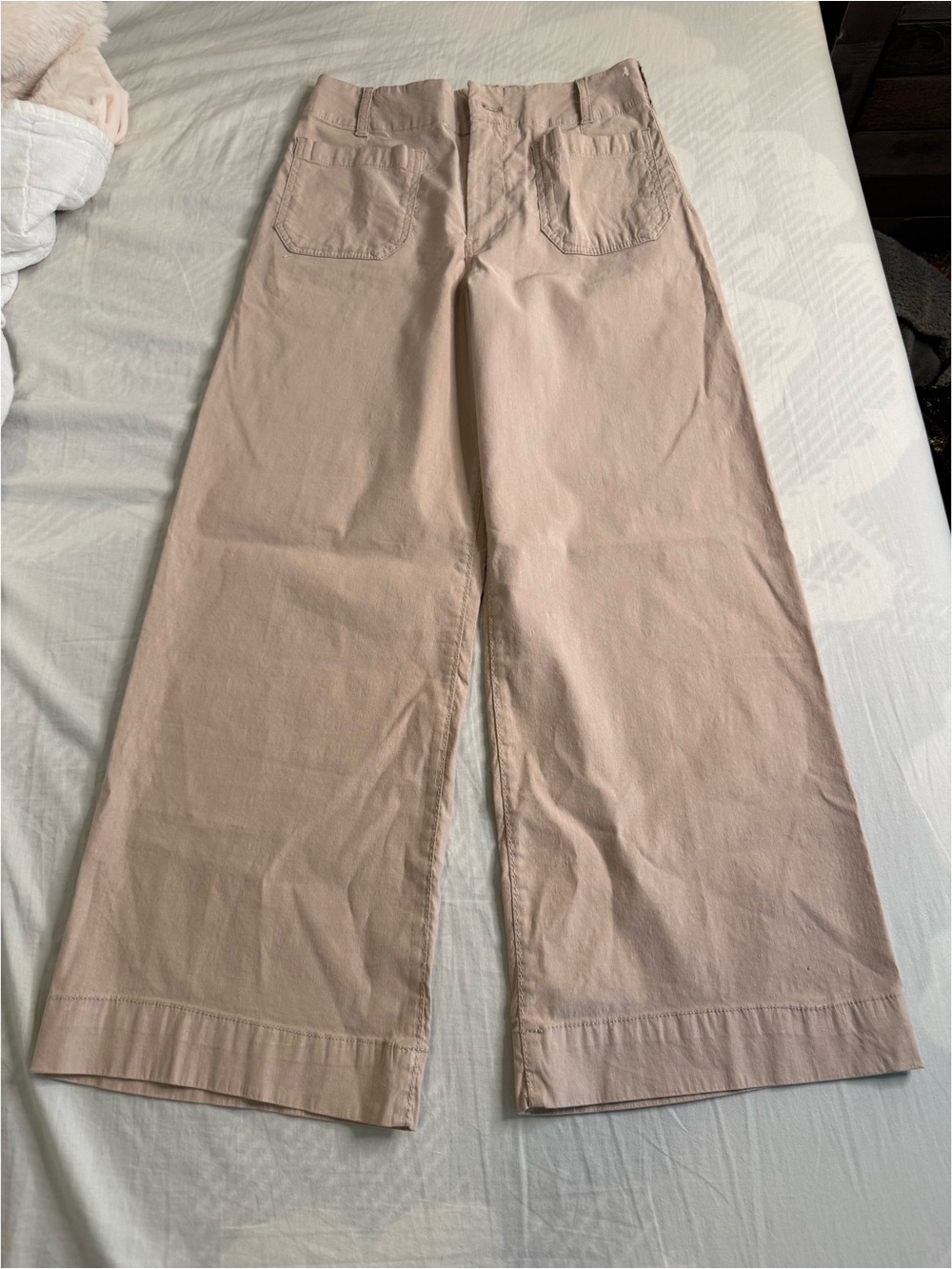Wide-Leg High-Rise Pants in Light Beige - Picture 2 of 4